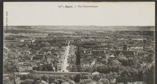 Vue panoramique d'Agen et du Boulevard Carnot